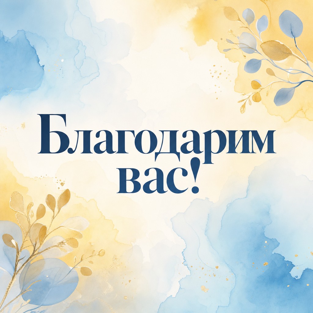 Нежная акварельная открытка с мотивом благодарности.