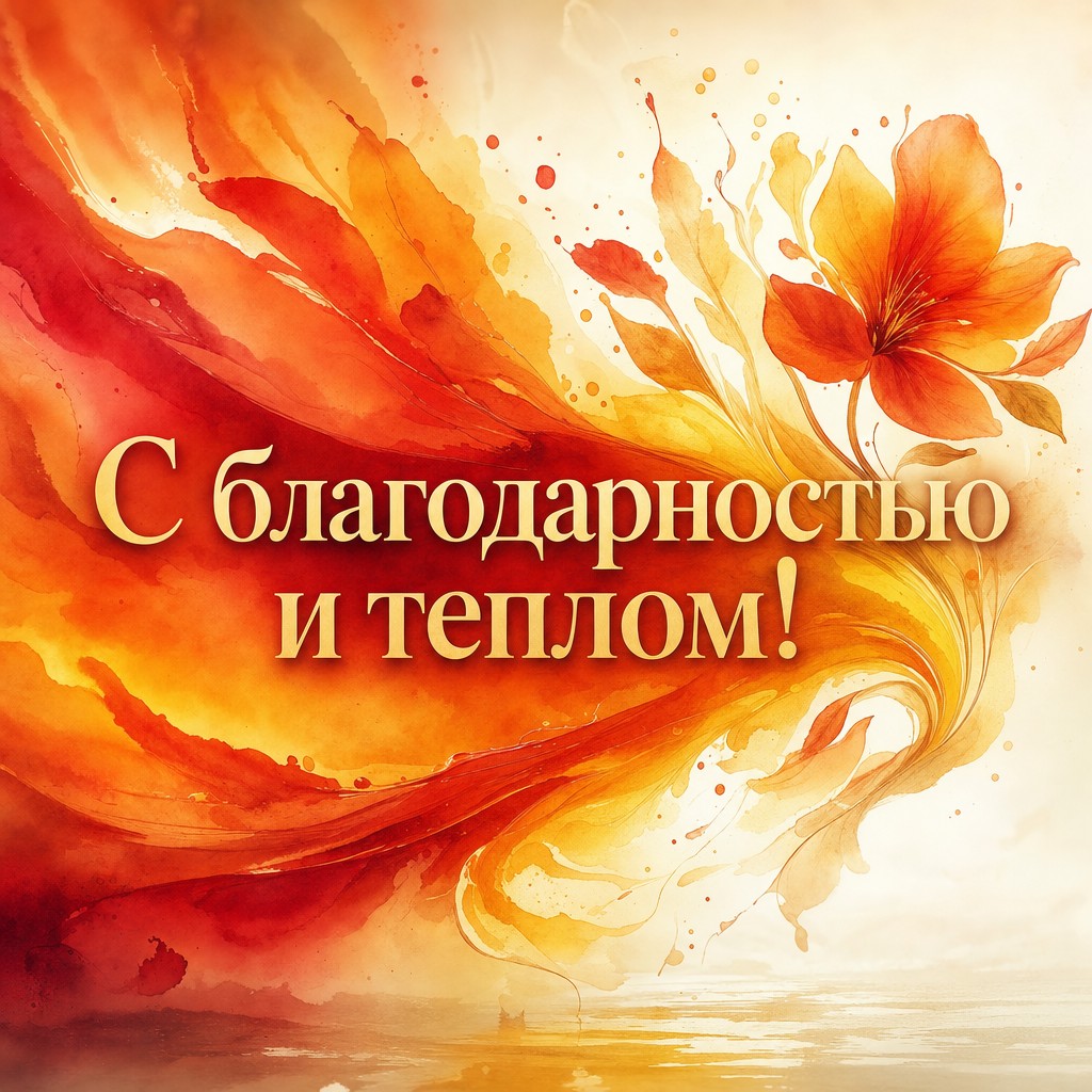 Яркая акварельная открытка, чтобы выразить вашу благодарность.