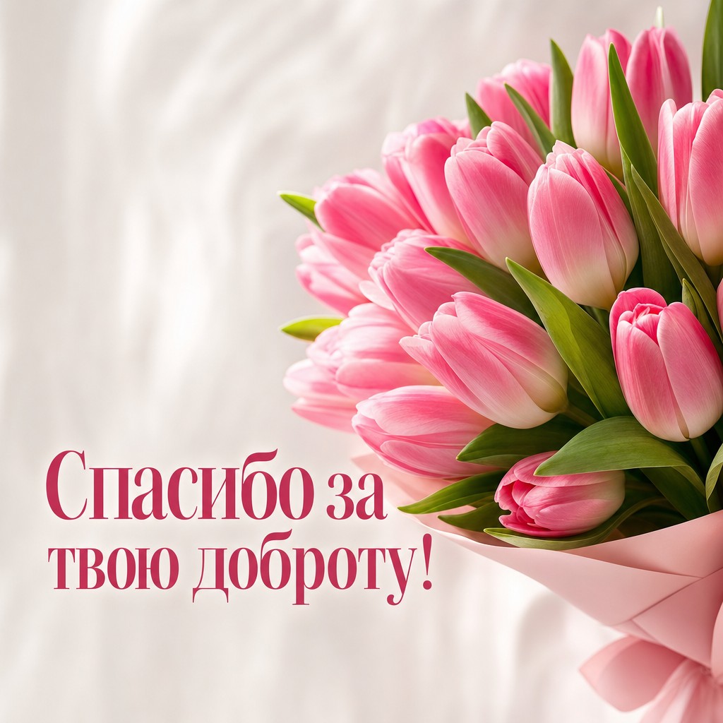 Отправьте эту открытку с тюльпанами, чтобы выразить свою благодарность.