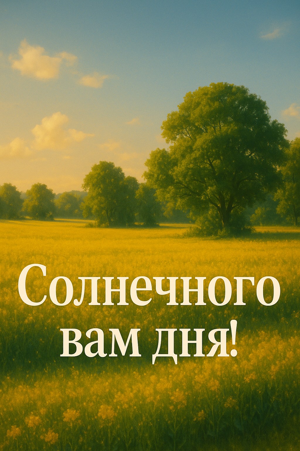 Создайте настроение с этой кинематографической открыткой о солнце и природе.