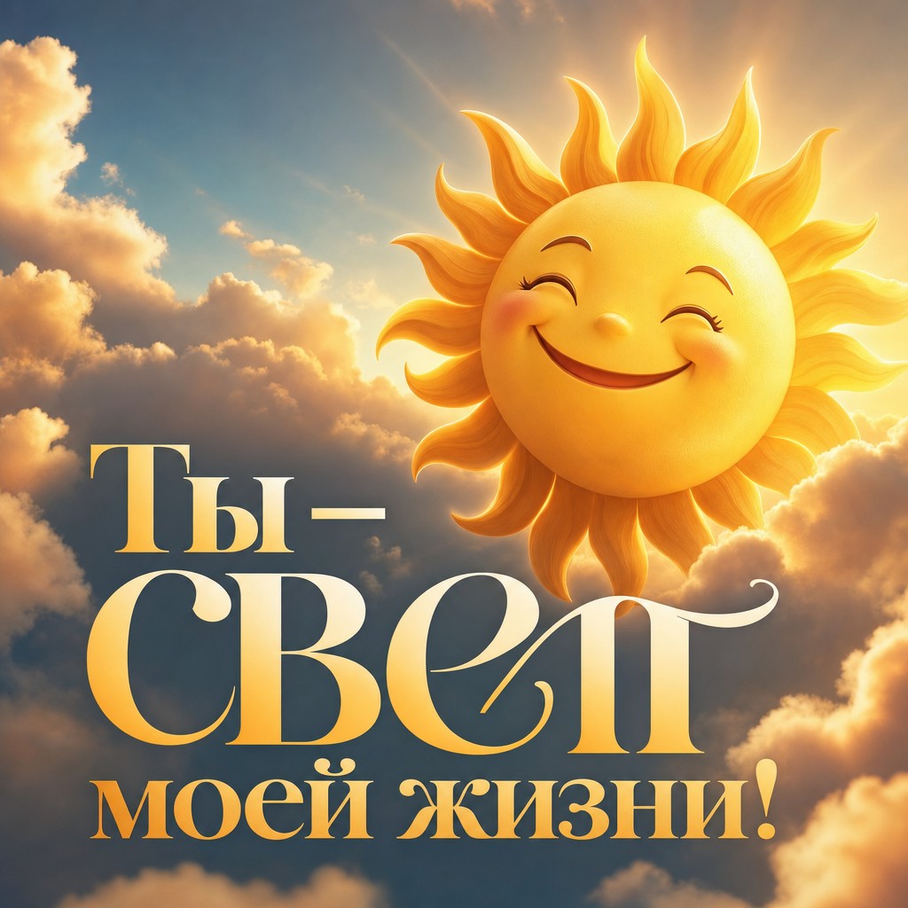 Яркая открытка с солнцем для поздравления внучки с днём рождения!