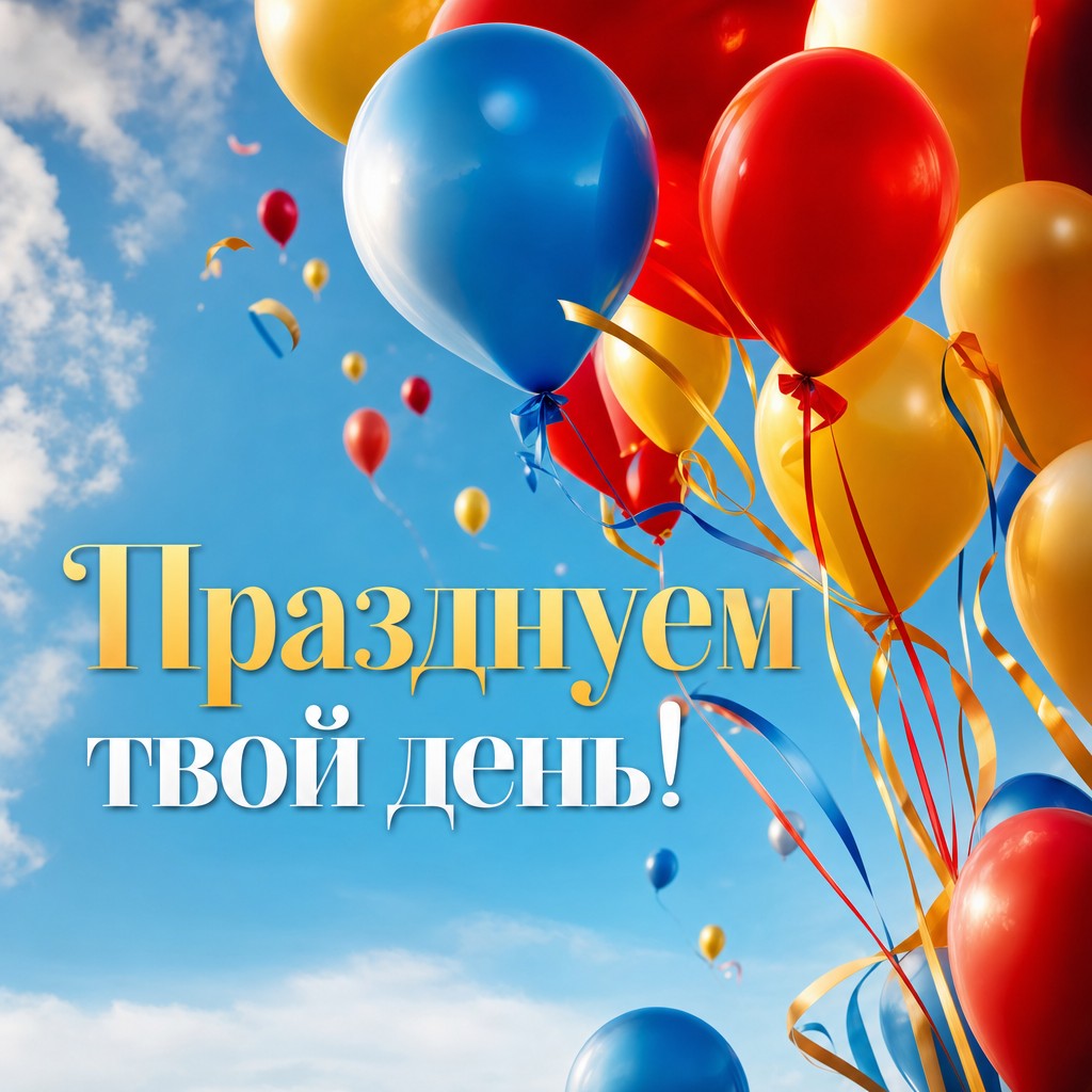 Веселая открытка с воздушными шарами для племянника на день рождения.
