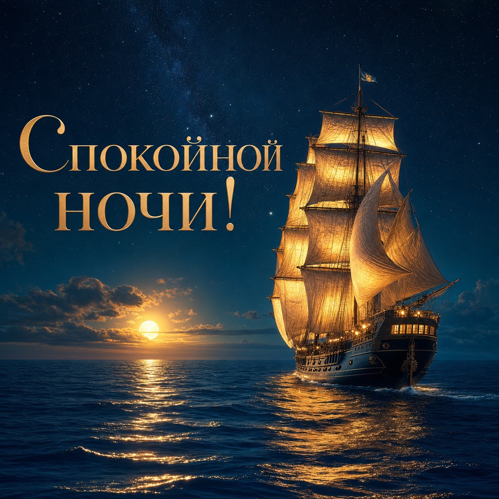 Отправьте ночь с приключением с открыткой "Корабль мечты".