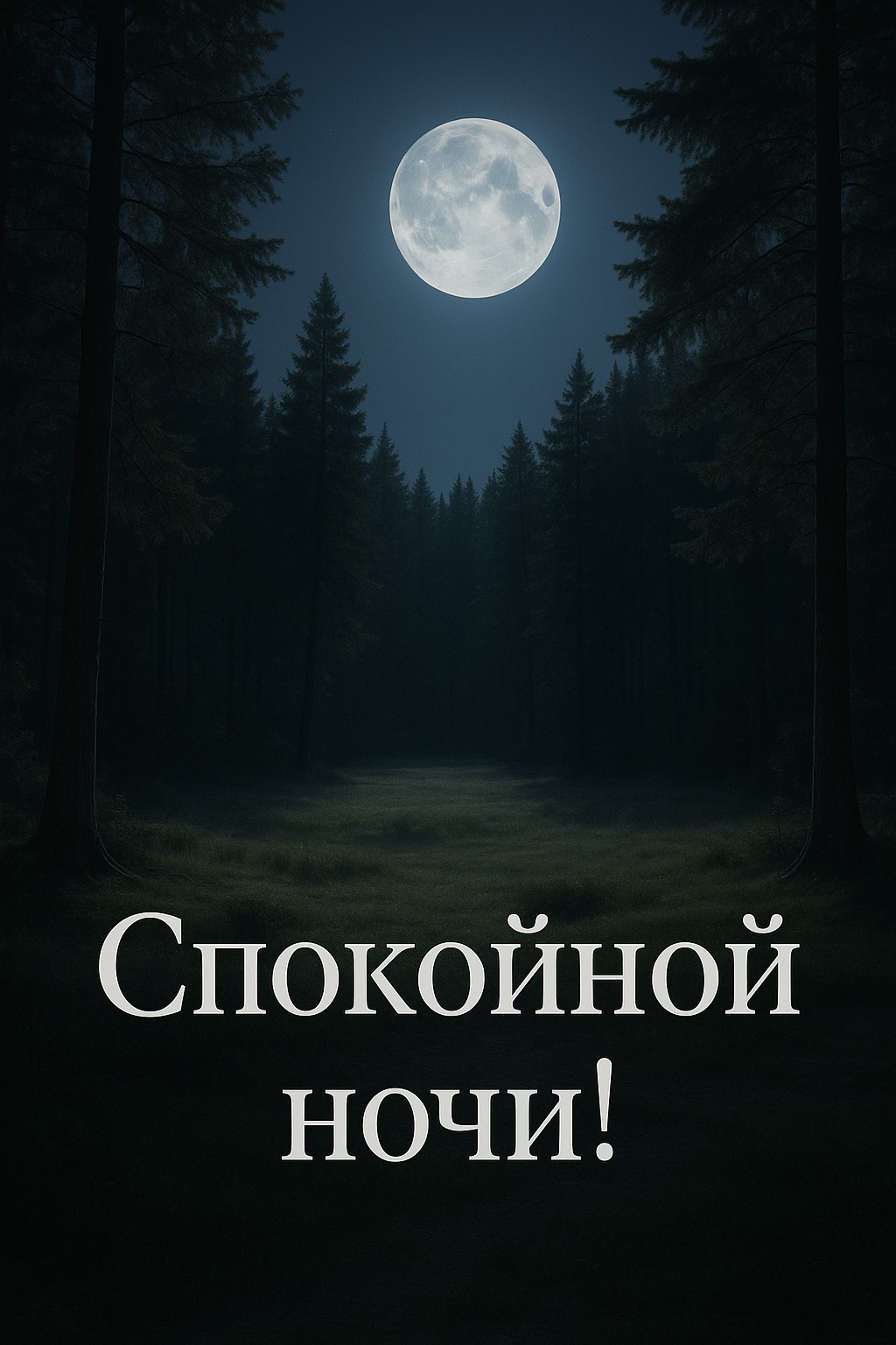 Подарите спокойную ночь открыткой "Луна в лесу" своим друзьям и близким.