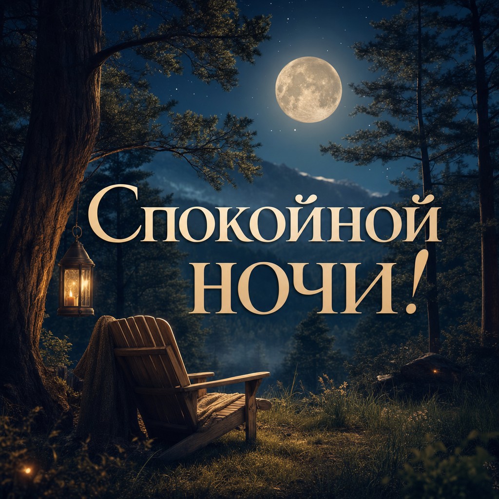 Подарите спокойную ночь открыткой "Луна в лесу" своим друзьям и близким.