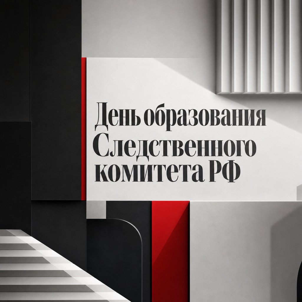 Современная открытка ко Дню образования Следственного комитета РФ с лаконичной геометрической композицией.