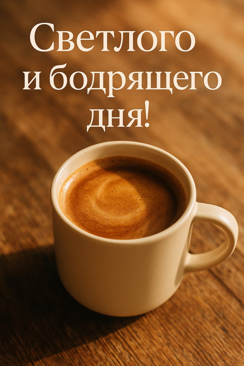 Фотография чашки кофе, наполняющая день позитивом.