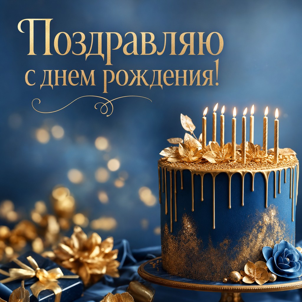 Элегантная открытка к дню рождения с тортом и свечами для Альбины.