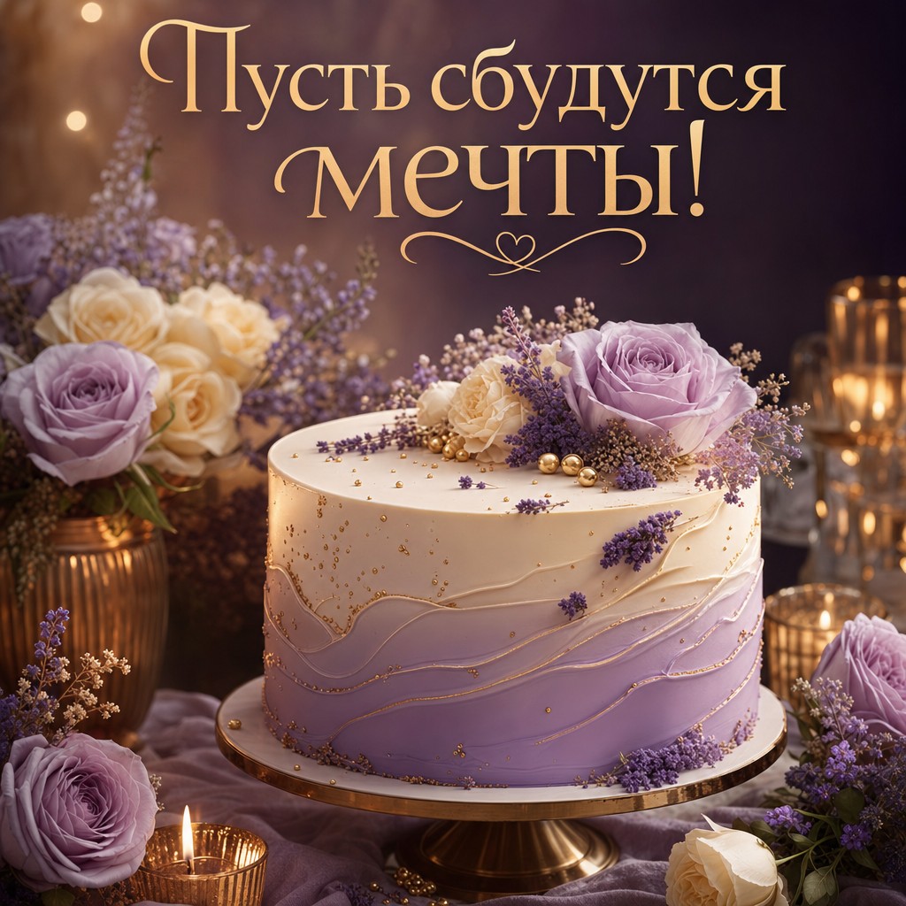 Элегантная открытка с тортом для поздравления Алсу с Днем Рождения.