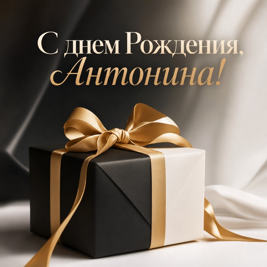 Отправьте эту стильную открытку с подарком Антонине на День Рождения.