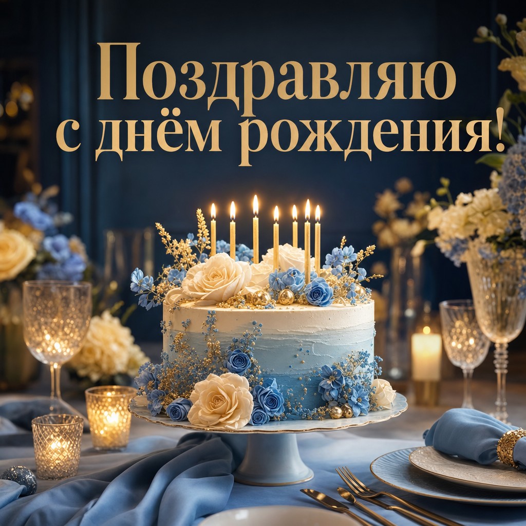 Открытка с днём рождения с тортом - отличный способ поздравить подругу с её праздником!