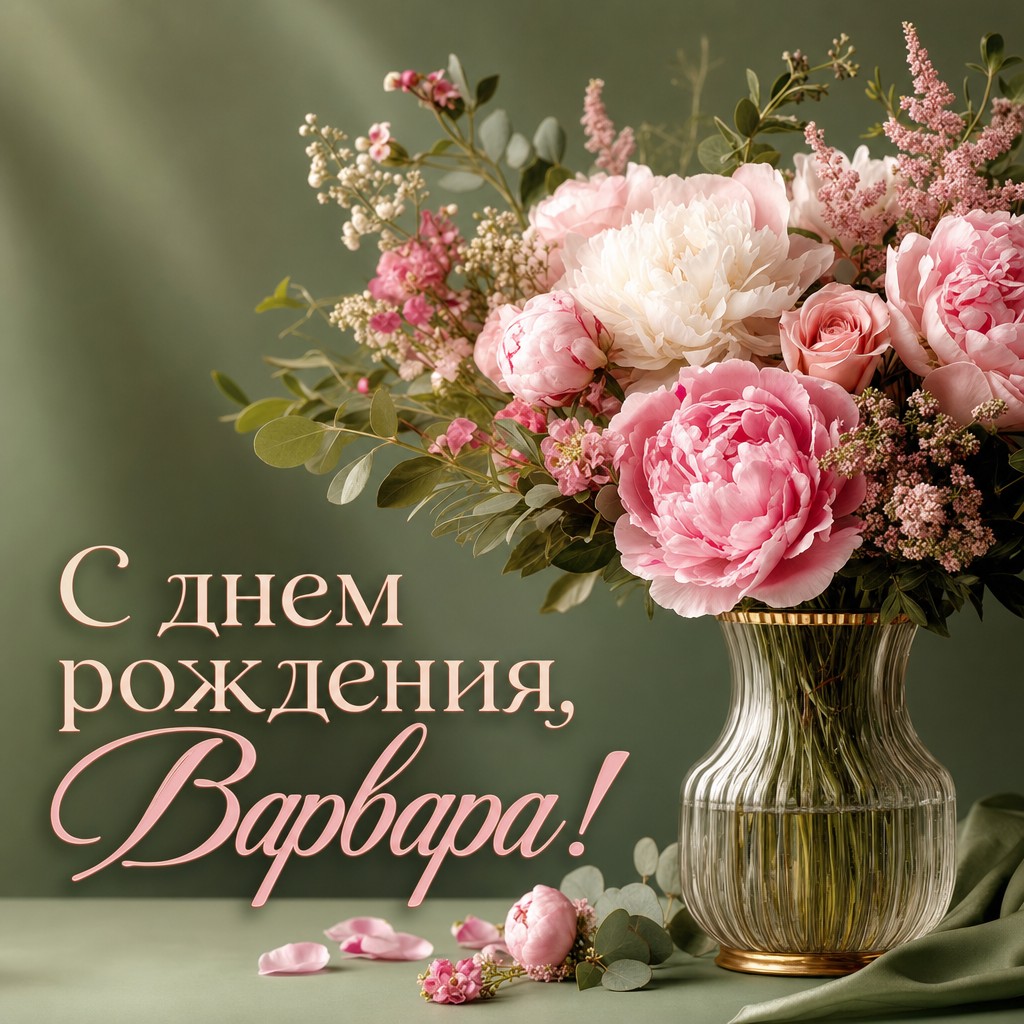 Подарите открытку с букетом цветов для празднования Дня Рождения Варвары!