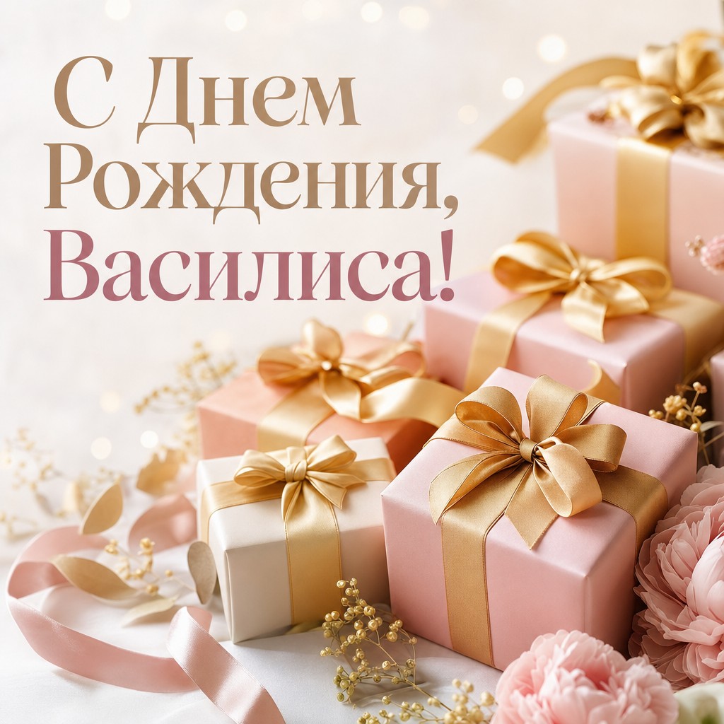 Поздравьте Василису с днем рождения с красивыми подарками.