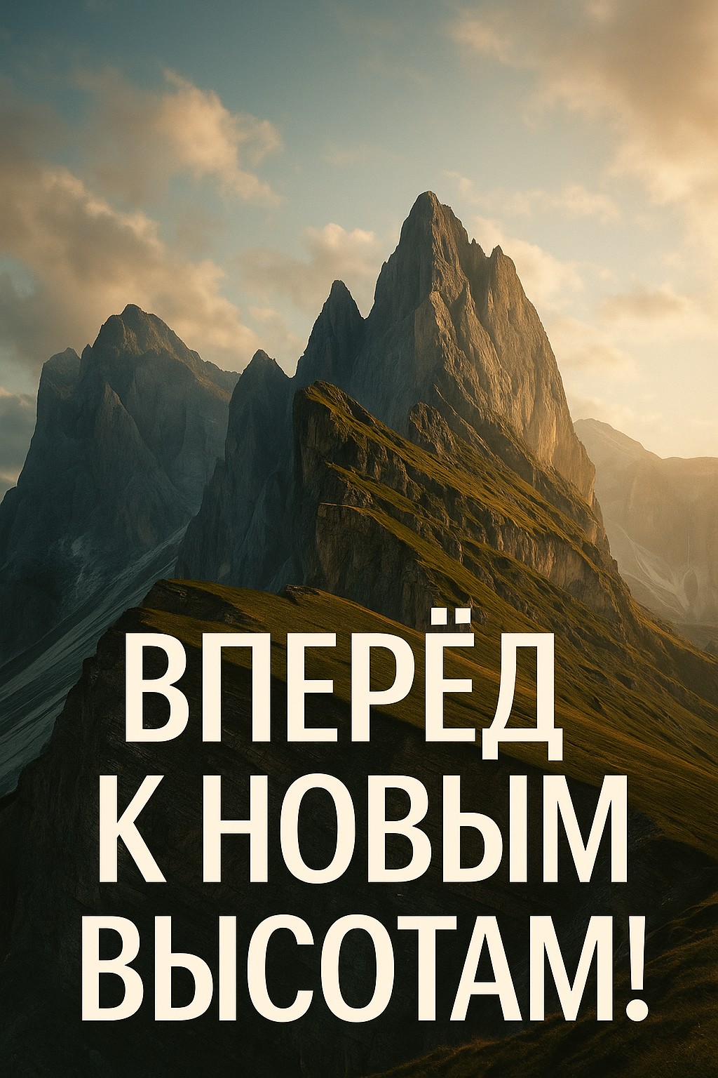 Стремитесь к новым высотам с этой красивой открыткой с горным пейзажем!
