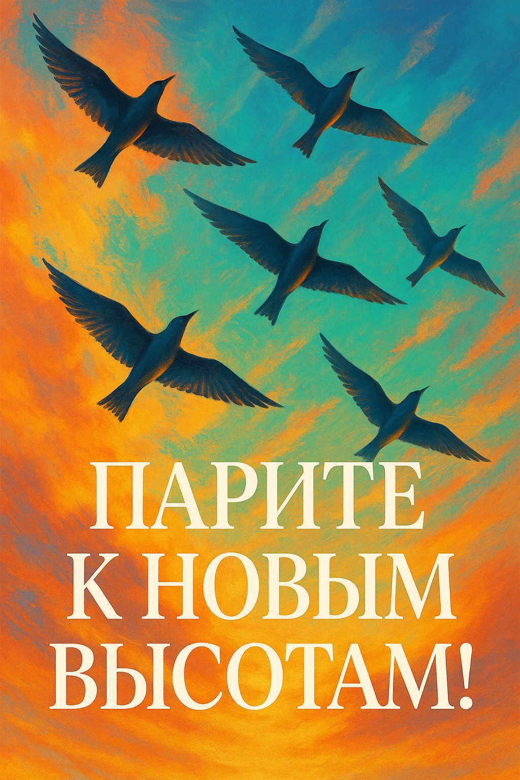 Вдохните свободу с этой картинкой, полная птиц, летящих в небесах.