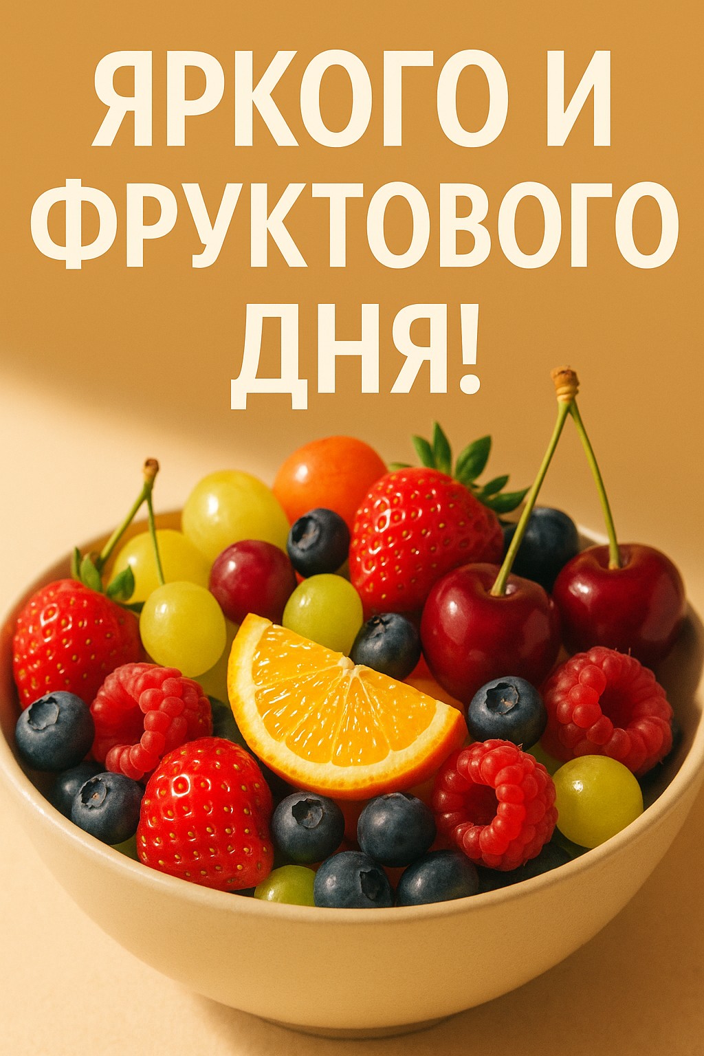 Яркая открытка с летними фруктами для солнечного дня.