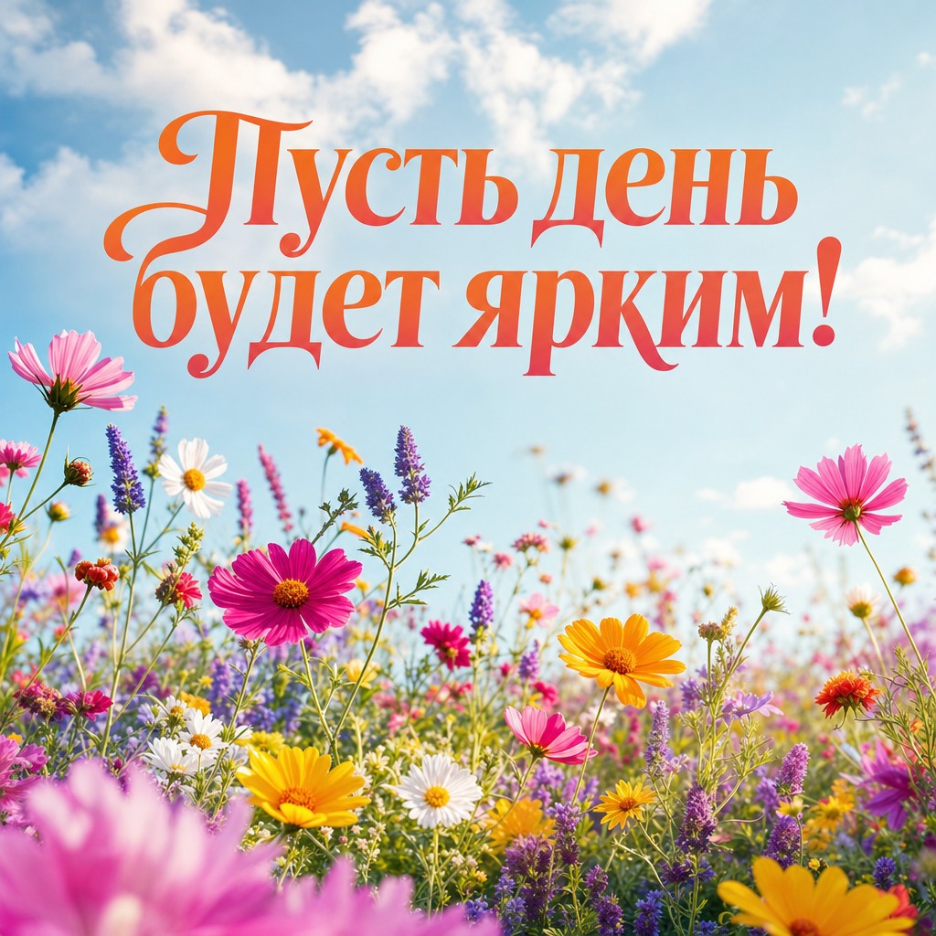 Подарите яркие полевые цветы своим близким с открыточкой на хороший день.