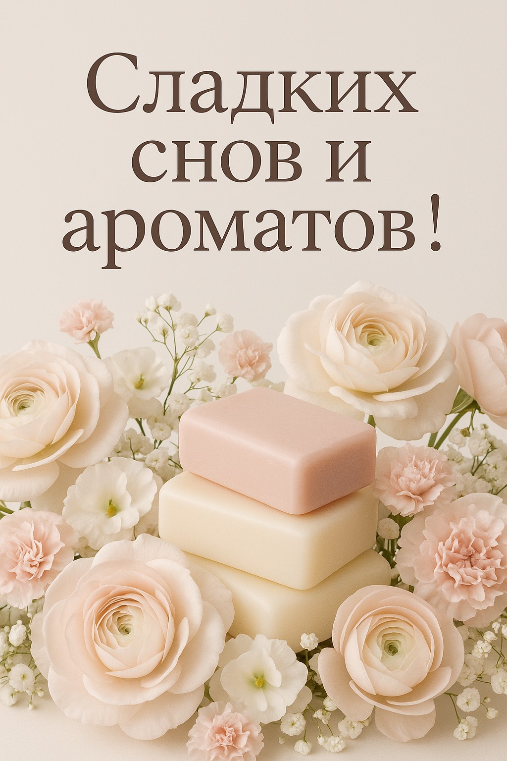 Поделитесь ароматами сладких снов с этой красивой открыткой.