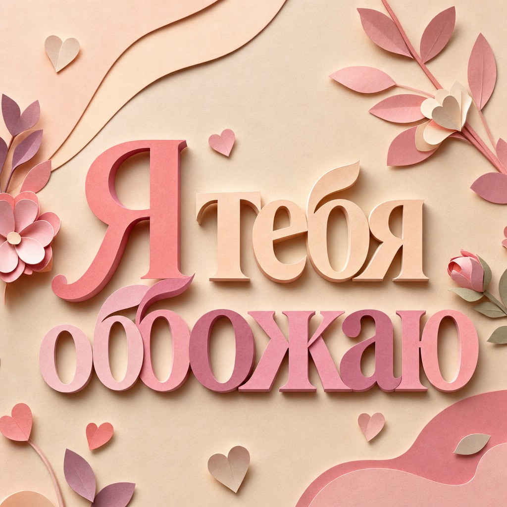 Открытка с буквами любви на нежном пастельном фоне.