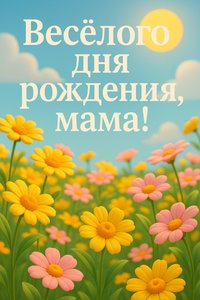 3D открытка с Днём Рождения для Мамы - Летний вальс
