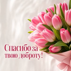 Цветочная симфония - открытка Спасибо