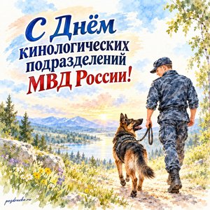 День кинолога МВД — открытка «С Днём кинологических подразделений МВД России!» с кинологом и служебной овчаркой на прогулке День кинолога МВД — открытка «С Днём кинологических подразделений МВД России!» с кинологом и служебной овчаркой на прогулке