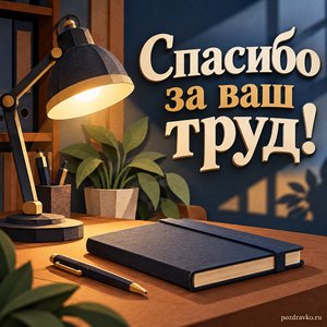 День следователя МВД — открытка «Спасибо за ваш труд!» с настольной лампой и закрытым блокнотом День следователя МВД — открытка «Спасибо за ваш труд!» с настольной лампой и закрытым блокнотом