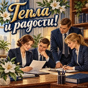 День следователя МВД — открытка «Тепла и радости!» с коллегами в спокойной рабочей обстановке День следователя МВД — открытка «Тепла и радости!» с коллегами в спокойной рабочей обстановке