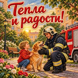 День Госпожнадзора — открытка «Тепла и радости!» с мирным городским двором День Госпожнадзора — открытка «Тепла и радости!» с мирным городским двором