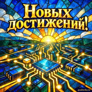 День специалиста РЭБ — открытка «Новых достижений!» со светящейся схемой День специалиста РЭБ — открытка «Новых достижений!» со светящейся схемой