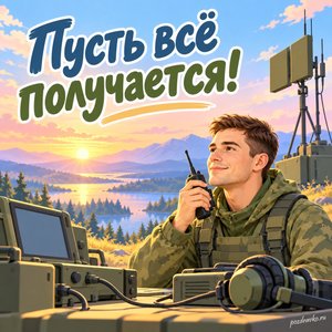 День специалиста РЭБ — открытка «Пусть всё получается!» со специалистом у оборудования без маркировки День специалиста РЭБ — открытка «Пусть всё получается!» со специалистом у оборудования без маркировки