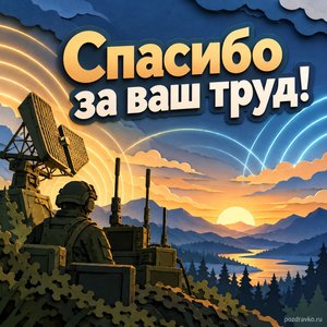 День специалиста РЭБ — открытка «Спасибо за ваш труд!» с абстрактными световыми радиоволнами День специалиста РЭБ — открытка «Спасибо за ваш труд!» с абстрактными световыми радиоволнами