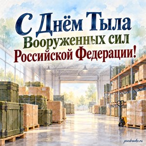 День тыла Вооружённых сил России — открытка «С Днём Тыла Вооруженных сил Российской Федерации!» с аккуратным складом без маркировки День тыла Вооружённых сил России — открытка «С Днём Тыла Вооруженных сил Российской Федерации!» с аккуратным складом без маркировки