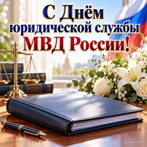 День юридической службы МВД России — открытка «С Днём юридической службы МВД России!» с закрытой папкой