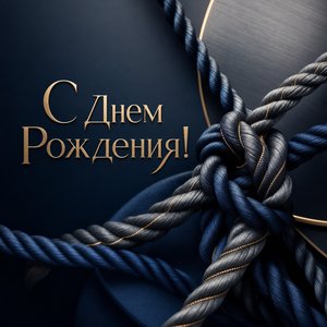 Элегантная открытка на день рождения с веревками
