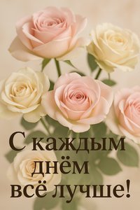 Элегантная открытка с розами для хорошего дня