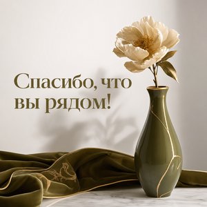 Элегантная открытка Спасибо