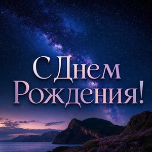 Космическая открытка с днем рождения