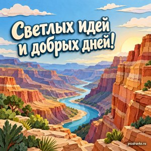 Международный день георазнообразия — открытка «Светлых идей и добрых дней!» бумажный каньон