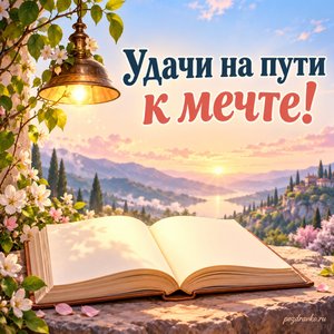 Международный день образования — открытка «Удачи на пути к мечте!» со светящейся лампой над раскрытой книгой без букв Международный день образования — открытка «Удачи на пути к мечте!» со светящейся лампой над раскрытой книгой без букв