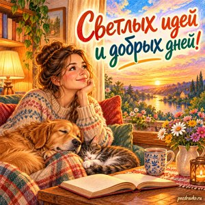 Международный день совести — открытка «Светлых идей и добрых дней!» уютный дом в тёплом свете Международный день совести — открытка «Светлых идей и добрых дней!» уютный дом в тёплом свете