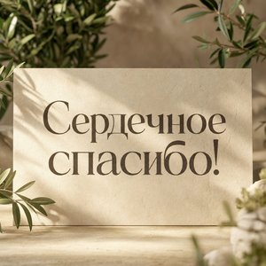 Минималистичная открытка Спасибо
