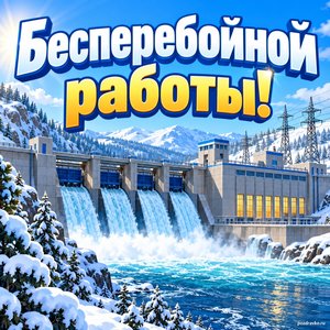 Открытка «Бесперебойной работы!» с ГЭС