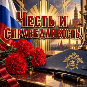 Открытка «Честь и справедливость!» с гвоздиками
