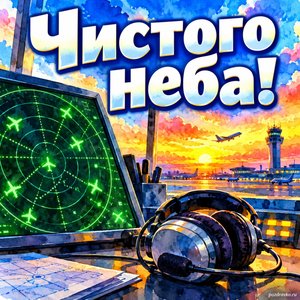 Открытка «Чистого неба!» с радаром и гарнитурой
