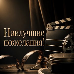 Открытка Днем Рождения с кинотеатральным искусством