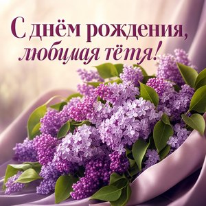 Открытка Дня Рождения с цветами и поздравлениями