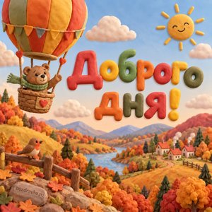 Открытка «Доброго дня!» с воздушным шаром
