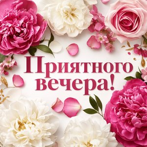 Открытка добрый вечер с цветами