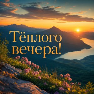 Открытка добрый вечер с горами